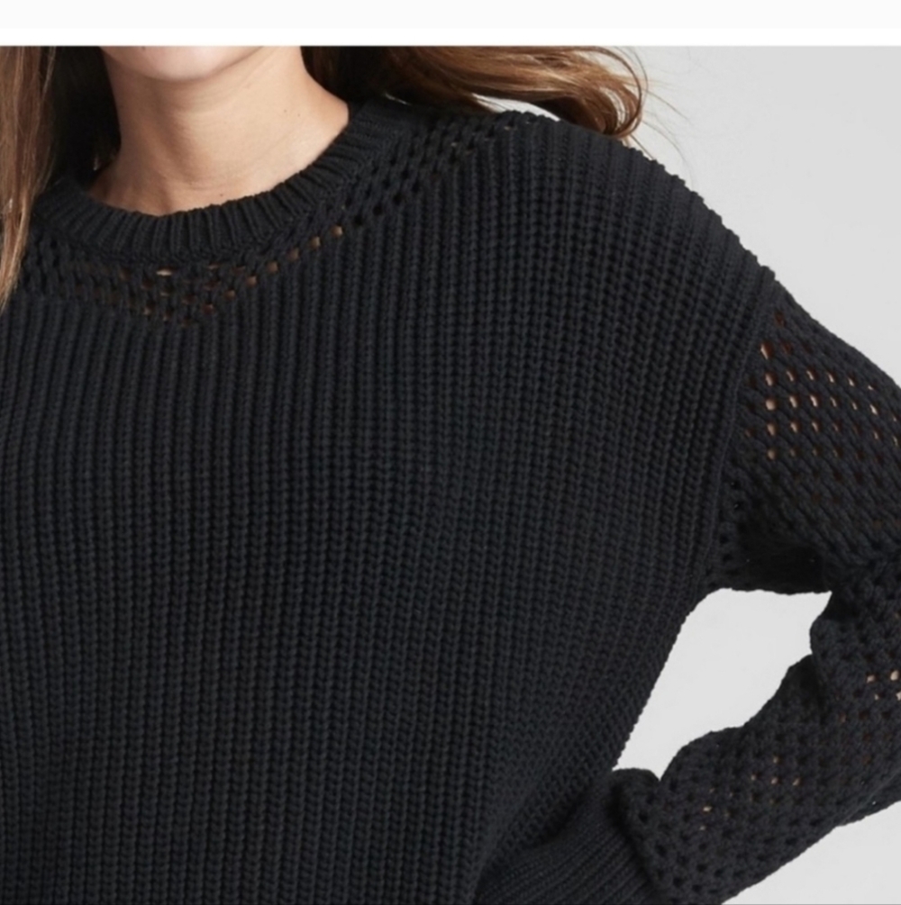 ATHLETA black knit sweater oversized great condition size S - Picture 3 of 6